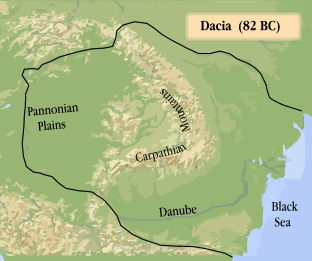 Dacia during the reign of Burebista, 82 BC.