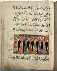 إنارة المخطوطات الداغستانية هي لوحة الألوان النابضة بالحياة من الأحمر والأصفر والبرتقالي والأخضر والأرجواني ، والتي تتناقض بشدة مع الألوان النموذجية التي يغلب عليها اللون الأزرق والذهبي لتقاليد المخطوطات العثمانية والفارسية في الجنوب.