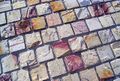 Sandstone pavers with iron oxide patterns mined from the Kimberley cover the large area of Federation Square in Melbourne.