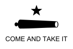 The Come and Take It flag, originally used during the Battle of Gonzales and associated with American pro-gun groups