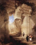 المعبد الكبير، بعلبك في لبنان ( من لوحات روبرتس )