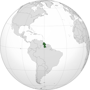 موقع  گويانا  (الأخضر الداكن) in أمريكا الجنوبية  (الرمادي)