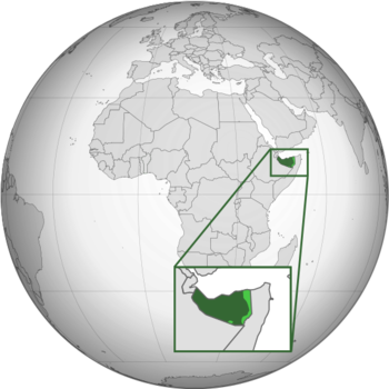 أرض الصومال (الأخضر الداكن)، أراضي متنازع عليها (الأخضر الفاتح)
