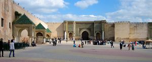 Bab Mansour Gate, the historical sign of Meknes.