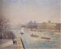 Morning, Winter Sunshine, Frost, the Pont-Neuf, the Seine, the Louvre, Soleil D'hiver Gella Blanc, c. 1901, Honolulu Academy of Arts