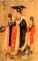 الامبراطور سون چوان في لفيفة الأباطرة الثلاثة عشر وجمع النص الكلاسيكي لعلماء چي الشمالية، يان لين، (ح. 600-673 )، صيني
