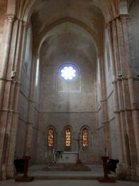 Alabaster windows in the choir of Fossanova Abbey church (12th century) in Latina, Italy