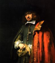 Portrait of Jan Six, 1654. Six was a wealthy friend of Rembrandt.