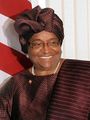 رئيسة ليبيريا الرابعة والعشرون والحائزة على جائزة نوبل للسلام ، إلين جونسون سيرليف (MPA, 1971)[121]