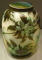 Émile Gallé, Marquetry glass vase with clematis flowers (1890-1900)