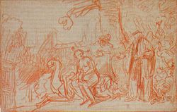 Suzannah and the Elders, drawing, 1634