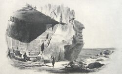 Depiction of a limestone quarry in Tura