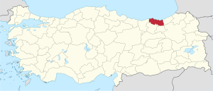 موقع محافظة طرابزون في تركيا