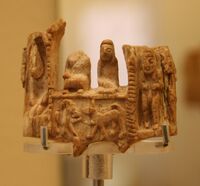 Protodynastic sceptre fragment with royal couple. Staatliche Sammlung für Ägyptische Kunst, Munich