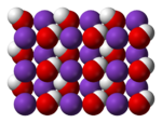 البنية البلورية لهيدروكسيد الپوتاسيوم.