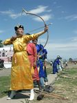 Mongol women archers during Naadam festival