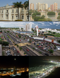 Above, from left to right: City of St. Louis and the Laguna Jansen; In the middle: Avenida Colares Moreira; Below, from left to right: Entrance to the Coastal Highway and the Coastal Highway at night.