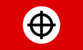 White power celtic cross flag, a common symbol of international neo-Nazism, neo-fascism, white nationalism, and white supremacism