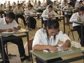 Cambodians doing an exam in order to apply for the Don Bosco Technical School of Sihanoukville in 2008.
