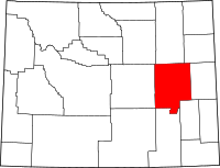 Map of Wyoming highlighting كونفيرس