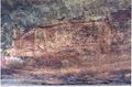 الملاجئ الصخرية في بهيمبتكا، رسم ملون على الصخر، العصر الحجري، الهند