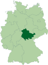Map of Germany, location of تورنگيا highlighted