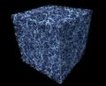 Galactic (including dark) matter distribution in a cubic section of the Universe