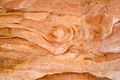 Sandstone patterns on a chamber wall in Petra