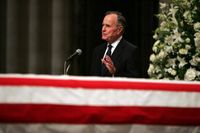 Bush delivers a eulogy to Ronald Reagan, June 11, 2004 in the Washington National Cathedral