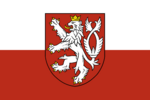 Flag used by Czech nationalists (Small coat of arms of the Czech Republic)