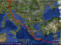 خط أنابيب نفط عبر اوروبا، سينقل الغاز المكتشف والذي سيتم اكتشافه في منطقة شرق المتوسط، من حيفا أو ليماسول إلى اوروبا عن طريق اليونان وإيطاليا.