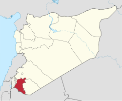 خريطة سوريا مع إبراز درعا
