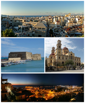 Heraklion montage. Clicking on an image in the picture causes the browser to load the appropriate article, if it exists.