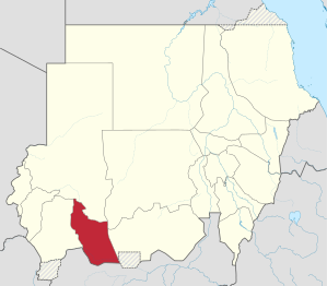 موقع ولاية شرق دارفور في السودان.