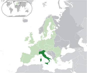 موقع  إيطاليا  (dark green) –   —  [Legend]