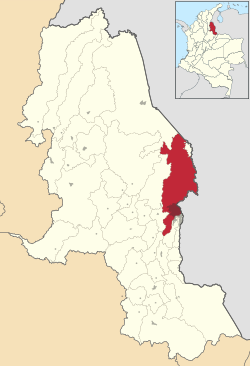 كوكوتا في محافظة شمال سانتاندير، الحضر بالأحمر، البلدية بالرمادي الداكن.