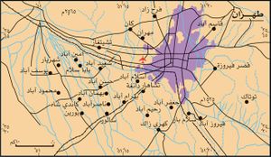 خريطة طهران وضواحيها