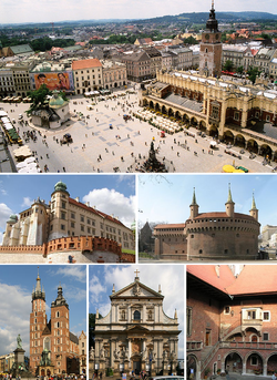 Main Market Square, Wawel Castle, Barbican, St. Mary's Basilica, St. Peter and Paul Church, Collegium Maius