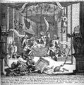 An early print by William Hogarth entitled A Just View of the British Stage from 1724.