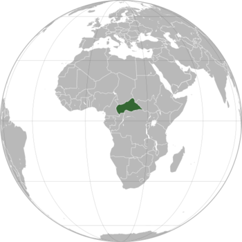 موقع جمهورية أفريقيا الوسطى