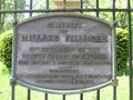A memorial to Fillmore on the gate surrounding his plot in Buffalo.
