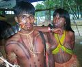 رسومات على الجسد، الشعوب الأصلية في البرازيل، زوجين من الهنود البرازيليين، ح. 2000