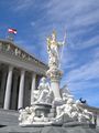 The statue of Athena in front of the Austrian Parliament