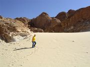 Sand dune and rocky exposure on the Sinai Peninsula