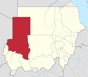موقع شمال دارفور في السودان.