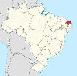 Location of State of Rio Grande do Norte in Brazil