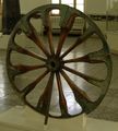 An ancient spoked wheel on exhibit in the Luristan (2nd) hall.