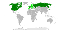 خريطة تبين مجموعة الثماني