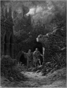 Merlin advising King Arthur, an illustration for Idylls of the King