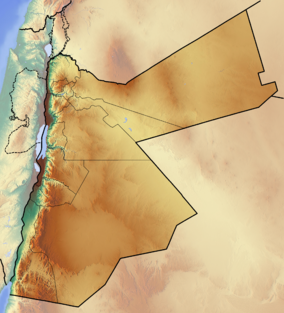 Map showing the location of Wadi Rum